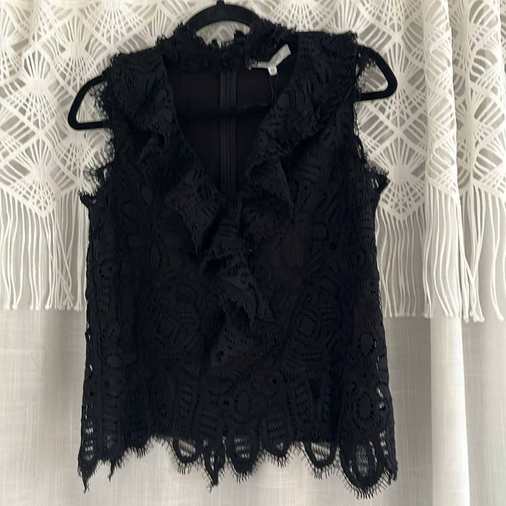 Revolve x Alexis Mockneck Sleeveless Lace Top size Small